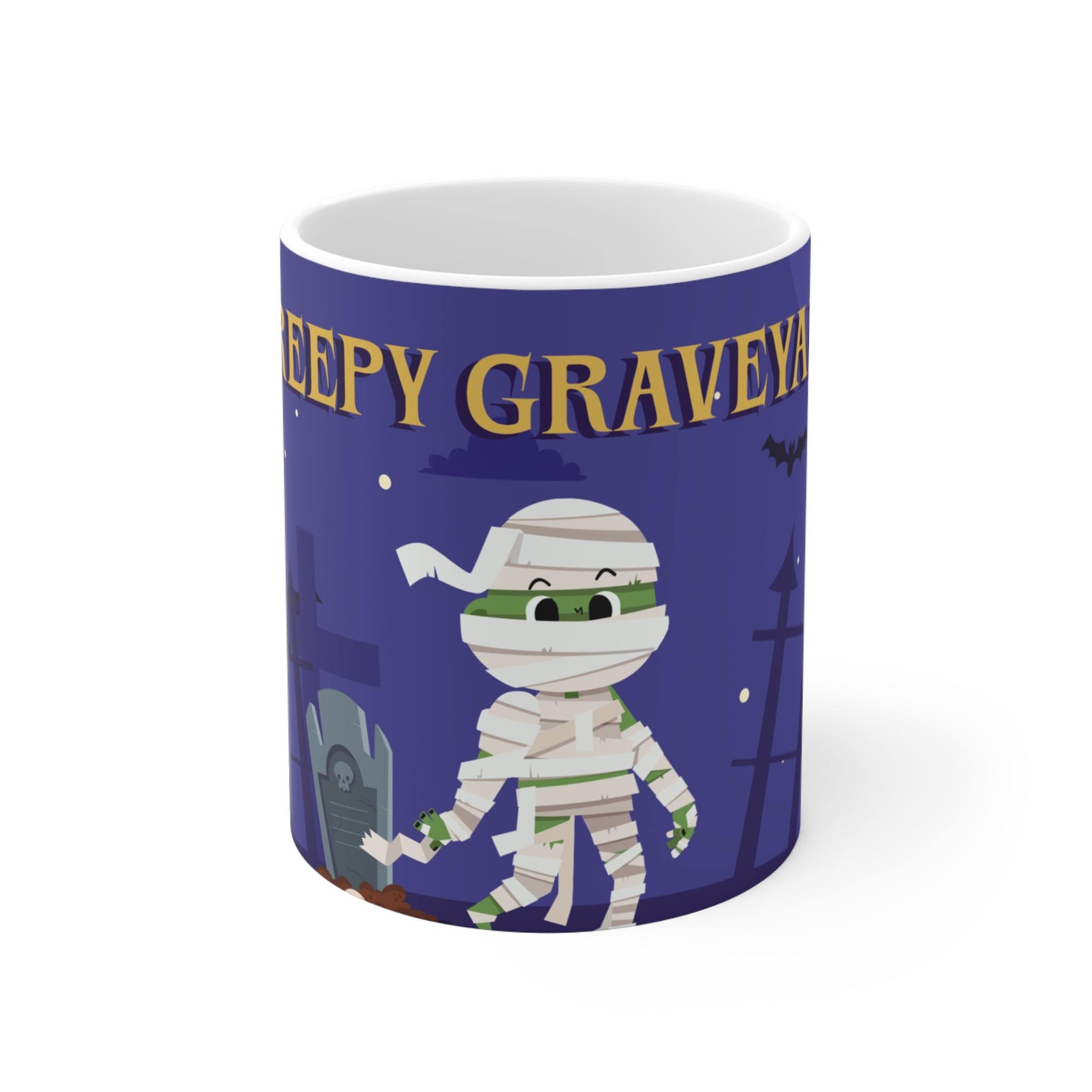 Creepy Graveyard with Halloween Mummy | Mug